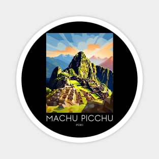 A Pop Art Travel Print of Machu Picchu - Peru Magnet